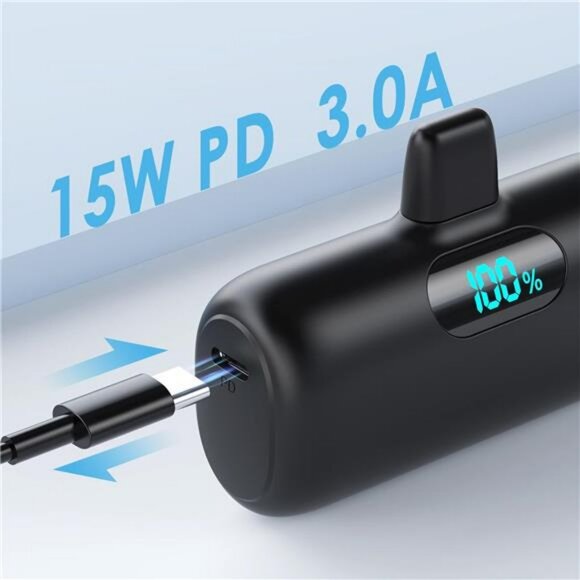 Mini Portable iPhone Charger 5000mAh Power Bank Fast Charging 2 Pack Backup - Picture 6 of 8